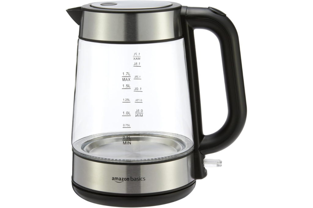Amazon Basics Electric Kettle with Glass Carafe