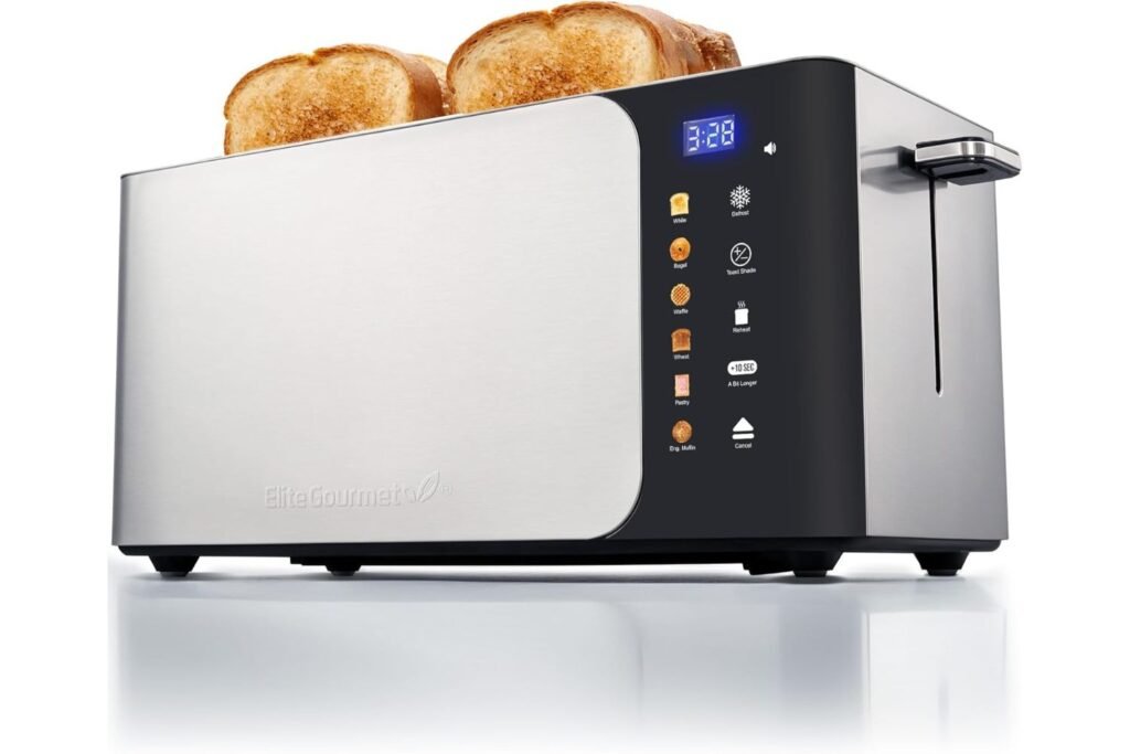 Elite Gourmet 4-Slice Stainless Steel Long Toaster